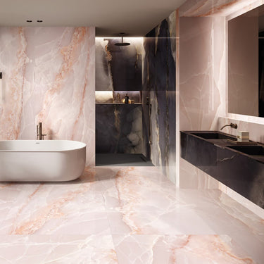 Onyx Pink Marble Effect Matt Porcelain