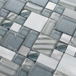 Blue Brushed Metal Diamond Mosaic Sheet