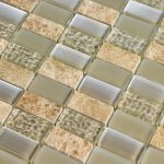 Medium Beige Linear Mosaic Sheet